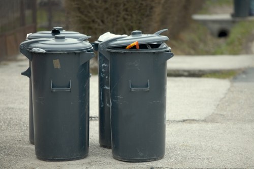Construction site with builder's waste being removed