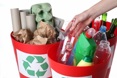 Business professionals utilizing a skip for waste disposal in Richmond